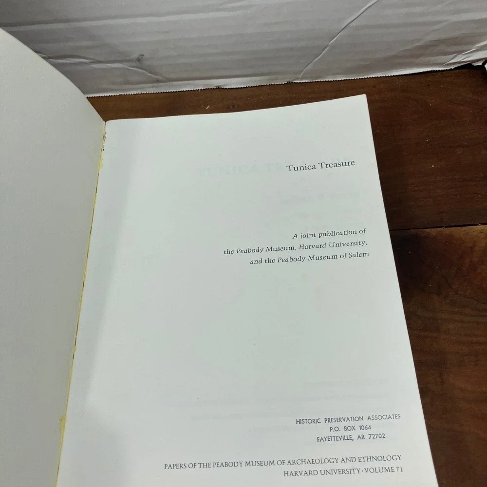 Tunica Treasure Jeffrey P. Brain 1979 Archaeology Harvard Museum Vol 71 PB